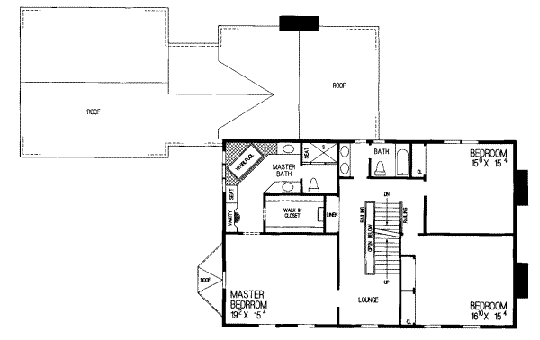 Colonial Floor Plan - Upper Floor Plan #72-371