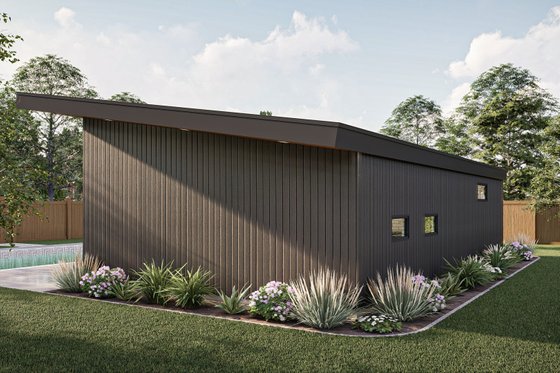 Exterior - Rear Elevation for Modern House Plan #455-648, 1 bath