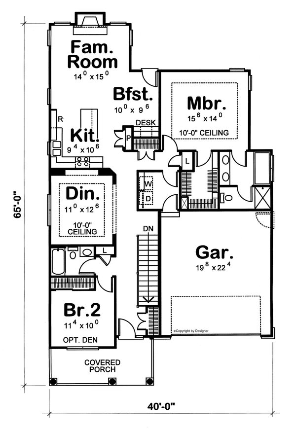 Dream House Plan - Cottage Floor Plan - Main Floor Plan #20-1210