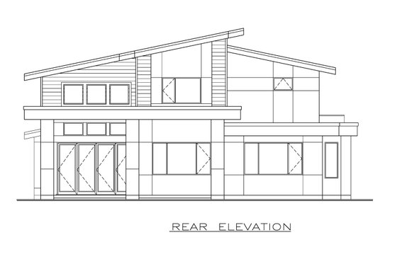 Exterior - Rear Elevation for Contemporary House Plan #1100-58 - 4 bed, 3.5 bath