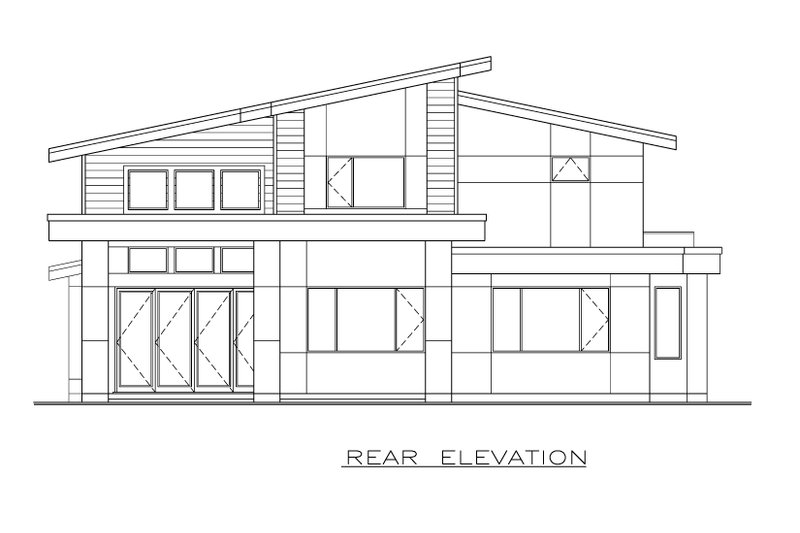 Home Plan - Exterior - Rear Elevation for Contemporary House Plan #1100-58 - 4 bed, 3.5 bath