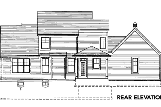 Exterior - Rear Elevation for Country House Plan #46-460 - 4 bed, 2.5 bath