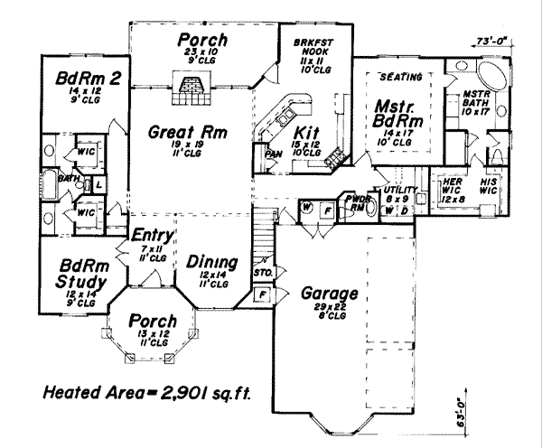 Home Plan - European Floor Plan - Main Floor Plan #52-120