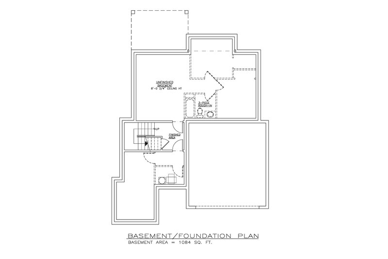 House Blueprint - Floor Plan - Lower Floor for Contemporary House Plan #1100-97 - 3 bed, 2.5 bath