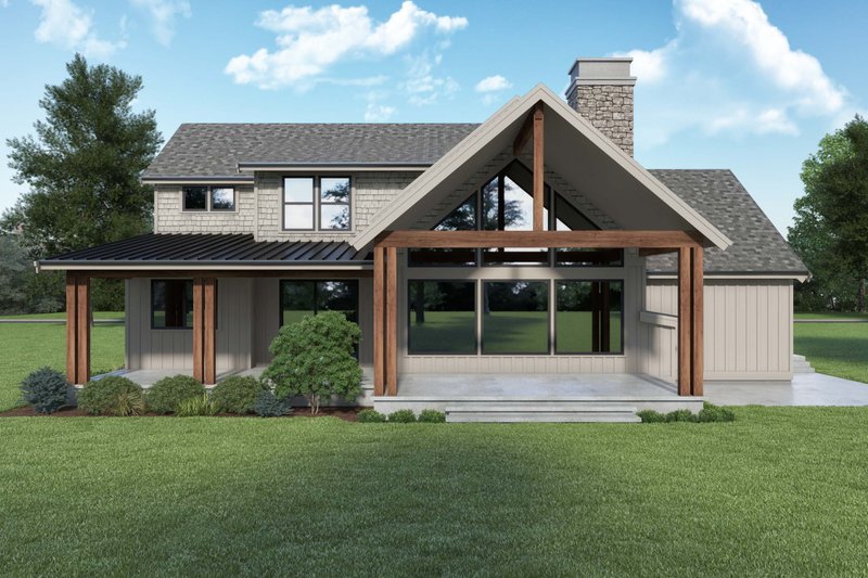 Dream House Plan - Exterior - Rear Elevation for Craftsman House Plan #1070-152 - 4 bed, 3 bath