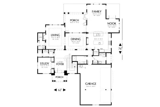 Floor Plan - Main Floor for Mediterranean House Plan #48-144 - 6 bed, 4.5 bath
