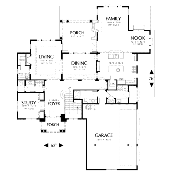 Mediterranean Floor Plan - Main Floor Plan #48-144
