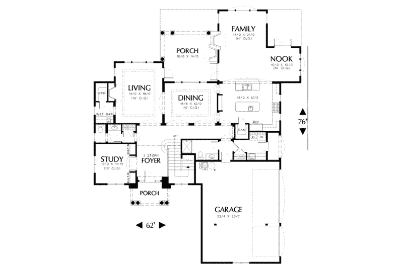 Home Plan - Floor Plan - Main Floor for Mediterranean House Plan #48-144 - 6 bed, 4.5 bath