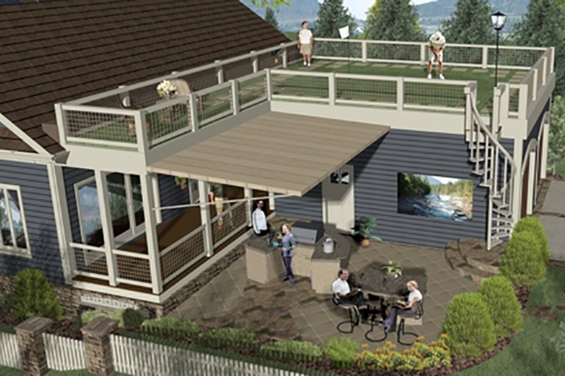 Home Plan - Exterior - Rear Elevation for Craftsman House Plan #56-629 - 3 bed, 2 bath