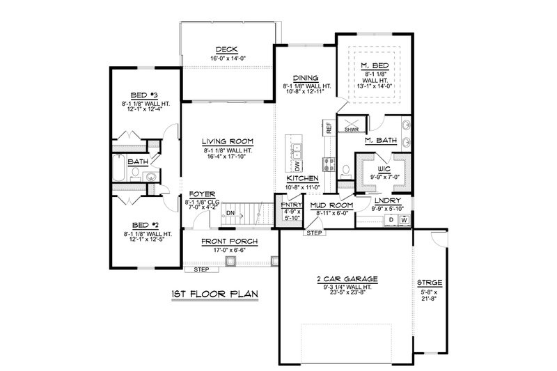 Barndominium Style House Plan - 3 Beds 2 Baths 1631 Sq/Ft Plan #1064 ...