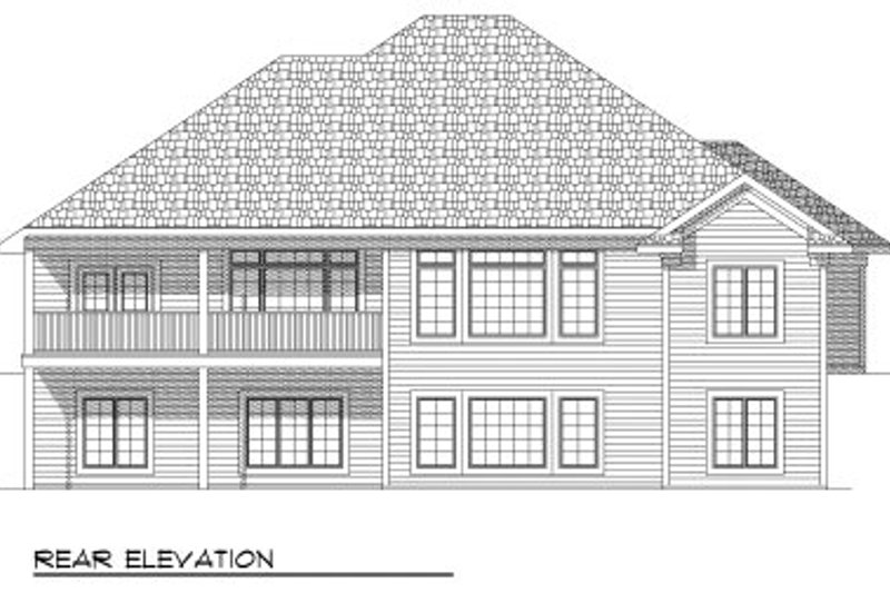 Home Plan - Exterior - Rear Elevation for European House Plan #70-804 - 5 bed, 3 bath