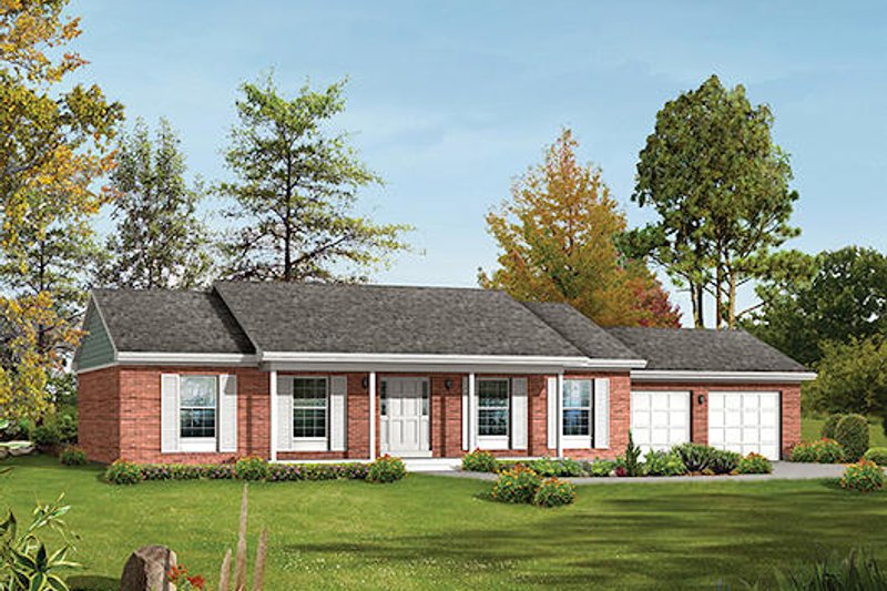 House Blueprint - Ranch Exterior - Front Elevation Plan #57-521