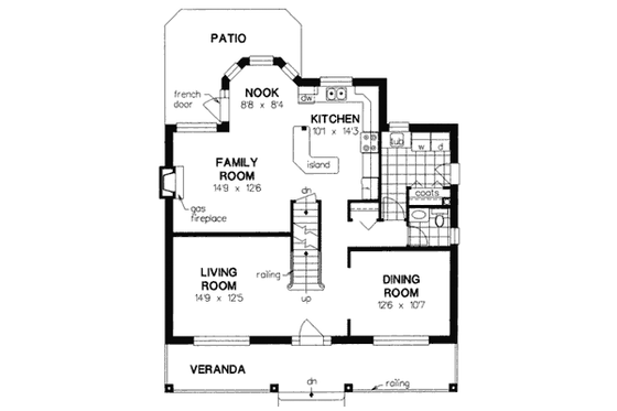 Floor Plan - Main Floor for Country House Plan #18-343 - 4 bed, 2.5 bath