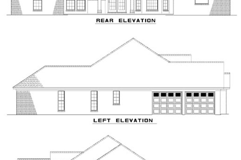 Architectural House Design - Exterior - Rear Elevation for Traditional House Plan #17-2875 - 4 bed, 2.5 bath