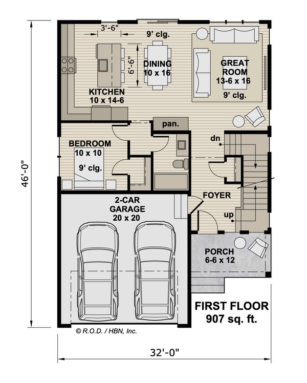 House Blueprint - Farmhouse Floor Plan - Main Floor Plan #51-1513