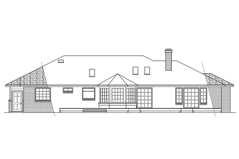 Home Plan - Exterior - Rear Elevation for Traditional House Plan #124-177 - 3 bed, 2.5 bath