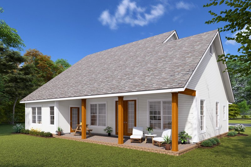 House Design - Exterior - Rear Elevation for Farmhouse House Plan #513-2239 - 3 bed, 2.5 bath