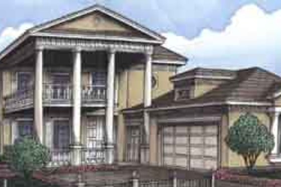 Exterior - Front Elevation for Classical House Plan #115-184 - 5 bed, 4.5 bath