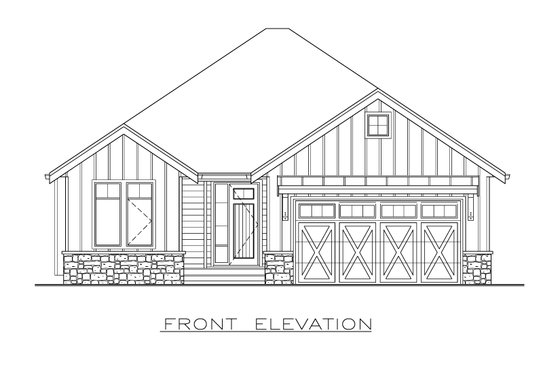 Exterior - Front Elevation 3 for Farmhouse House Plan #1100-47 - 3 bed, 2 bath