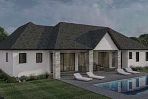 Exterior - Rear Elevation for Modern House Plan #455-443 - 3 bed, 2.5 bath