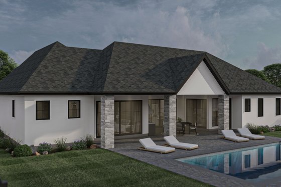 Exterior - Rear Elevation for Modern House Plan #455-443 - 3 bed, 2.5 bath
