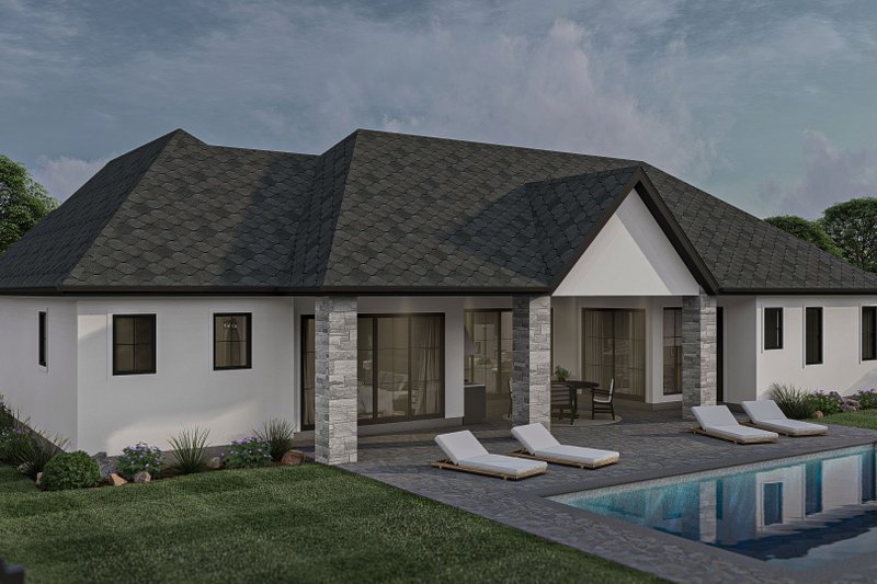 Dream House Plan - Exterior - Rear Elevation for Modern House Plan #455-443 - 3 bed, 2.5 bath