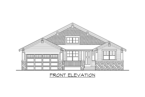 Exterior - Other Elevation for Craftsman House Plan #132-196 - 2 bed, 2 bath