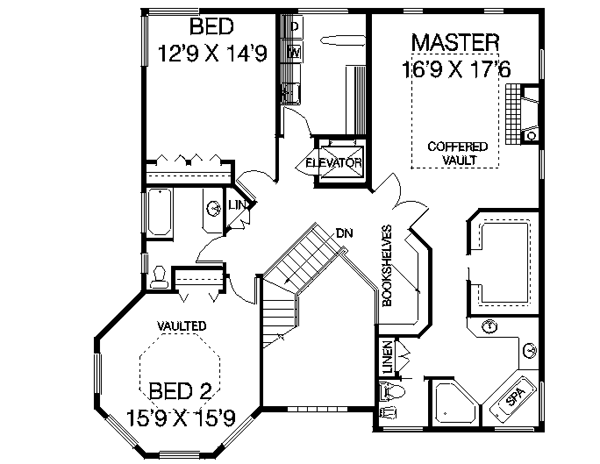 Victorian Floor Plan - Upper Floor Plan #60-459
