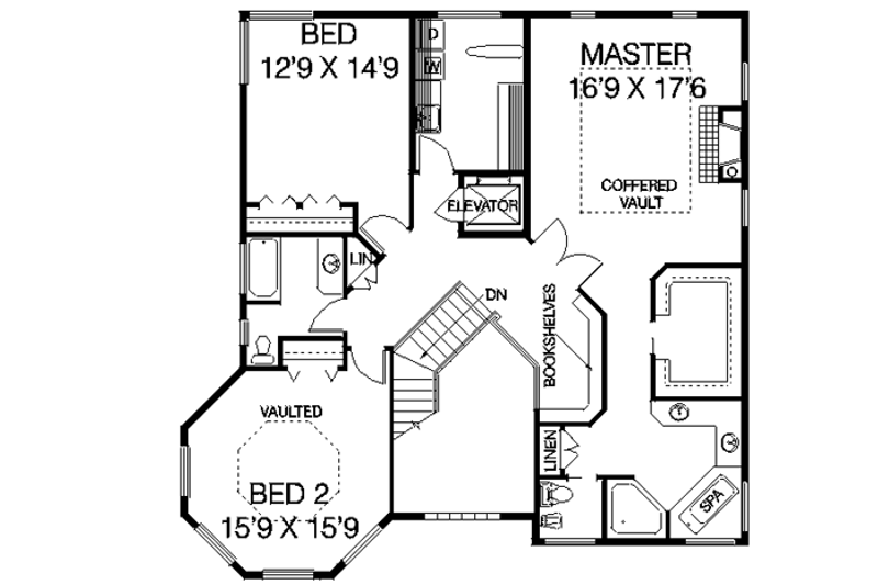 Dream House Plan - Floor Plan - Upper Floor for Victorian House Plan #60-459 - 3 bed, 4 bath