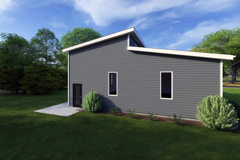 House Design - Exterior - Rear Elevation for Contemporary House Plan #1111-20, 0 bath