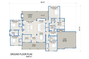 Floor Plan - Main Floor for Farmhouse House Plan #1103-3 - 4 bed, 3 bath
