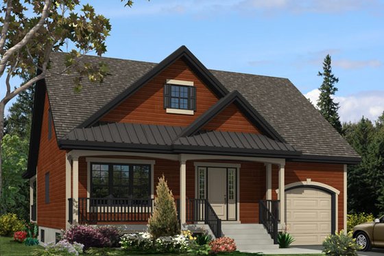 Exterior - Front Elevation for Craftsman House Plan #138-370 - 3 bed, 1.5 bath