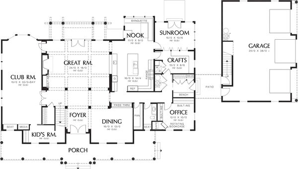Home Plan - Colonial Floor Plan - Main Floor Plan #48-663