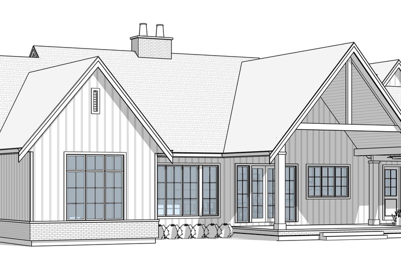 House Plan Design - Exterior - Rear Elevation 1 for Farmhouse House Plan #1114-126 - 3 bed, 2.5 bath