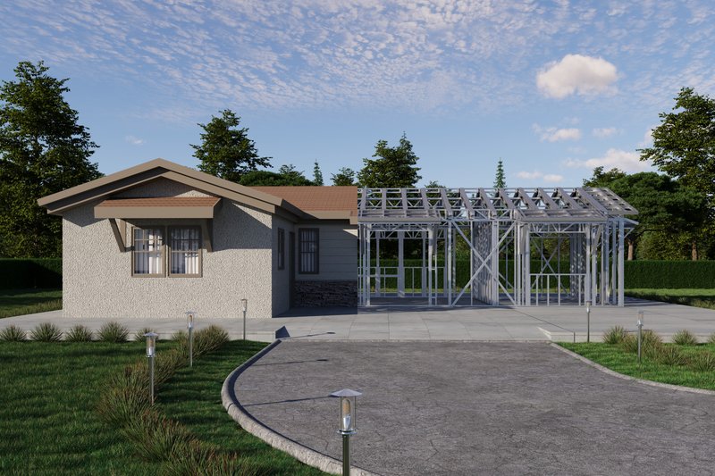 House Plan Design - Exterior - Front Elevation 5 for Ranch House Plan #1106-108 - 3 bed, 1 bath