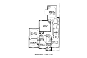 Floor Plan - Upper Floor for European House Plan #141-308 - 4 bed, 3.5 bath