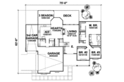 European Style House Plan - 3 Beds 2.5 Baths 1951 Sq/Ft Plan #50-268 