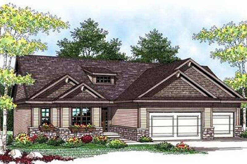 Architectural House Design - Ranch Exterior - Front Elevation Plan #70-911