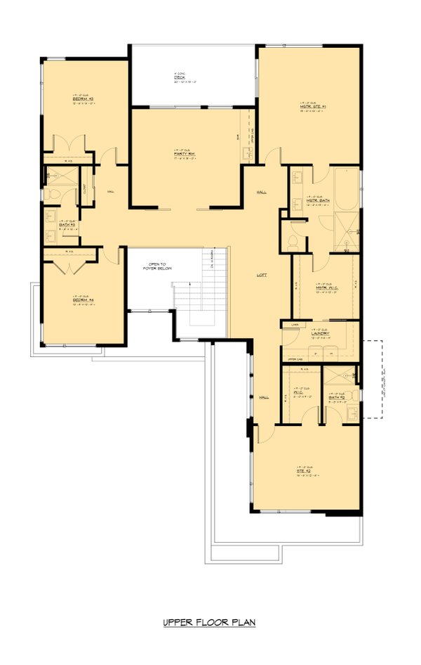 Contemporary Floor Plan - Upper Floor Plan #1066-259