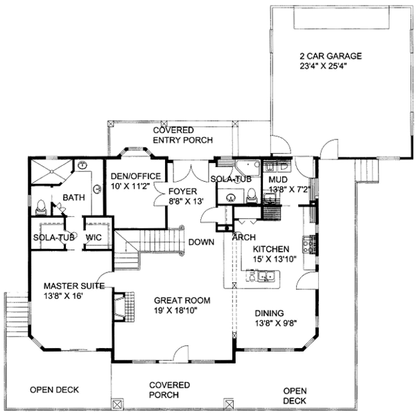 Traditional Floor Plan - Main Floor Plan #117-694