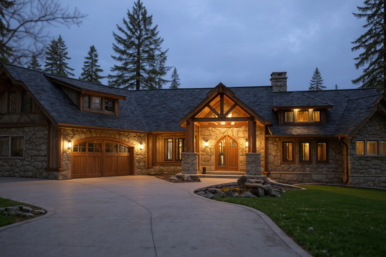 Exterior - Front Elevation 3 for Craftsman House Plan #921-23 - 4 bed, 4.5 bath