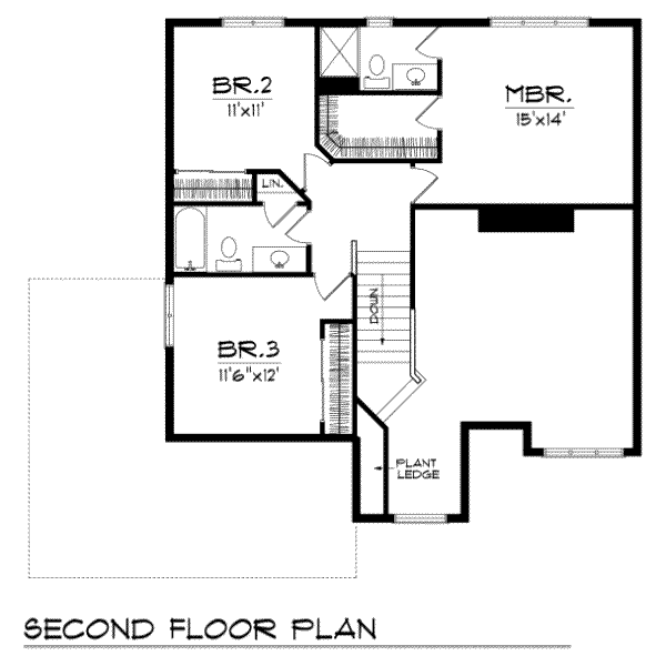 Dream House Plan - Traditional Floor Plan - Upper Floor Plan #70-225