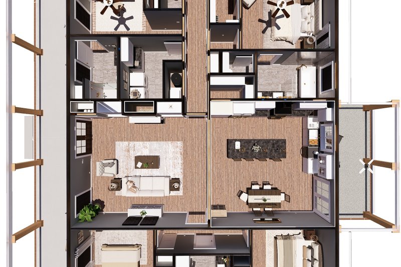 Dream House Plan - Exterior - Other Elevation for Farmhouse House Plan #44-319 - 4 bed, 3.5 bath