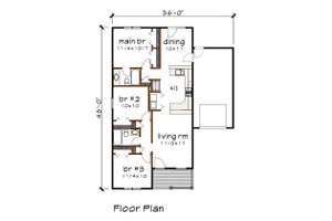 Floor Plan - Main Floor for Traditional House Plan #79-131 - 3 bed, 2 bath