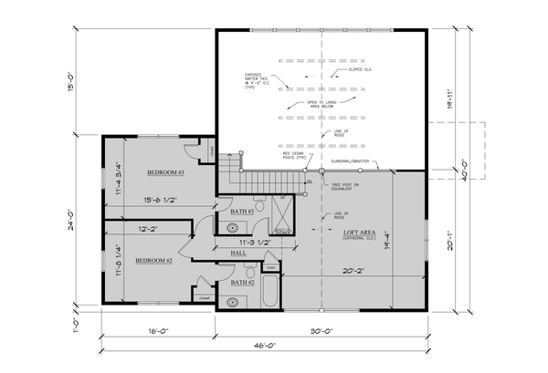 Cabin Floor Plan - Upper Floor Plan #123-121