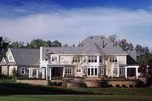 Exterior - Rear Elevation for European House Plan #119-123 - 4 bed, 3.5 bath