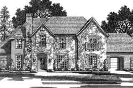 Exterior - Front Elevation for European House Plan #141-160 - 5 bed, 5.5 bath