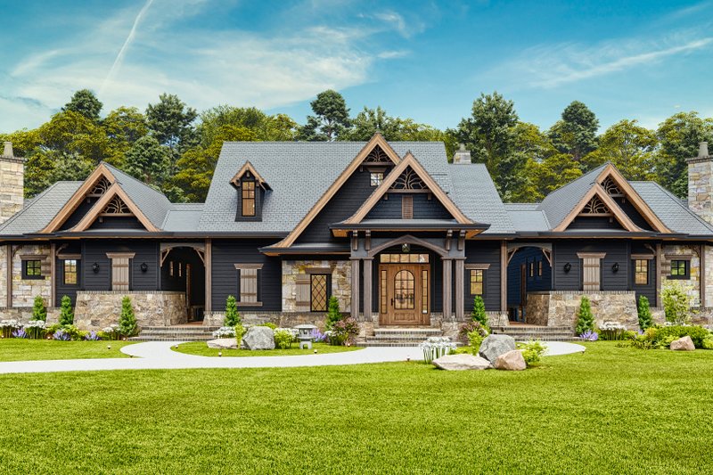 House Design - Exterior - Front Elevation 2 for Craftsman House Plan #54-706 - 4 bed, 4.5 bath