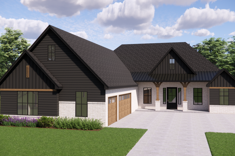 Farmhouse Style House Plan - 4 Beds 3 Baths 2526 Sq/Ft Plan #1119-1 Exterior