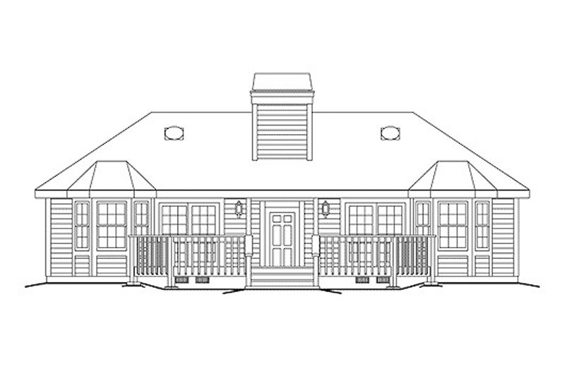Dream House Plan - Exterior - Rear Elevation for Country House Plan #57-572 - 1 bed, 1 bath